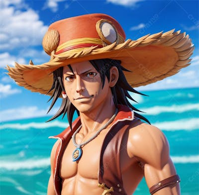 Ace, One piece, personagem 3D