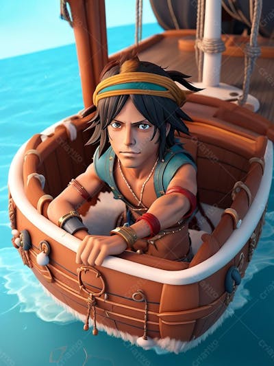 Ace, One piece, personagem 3D