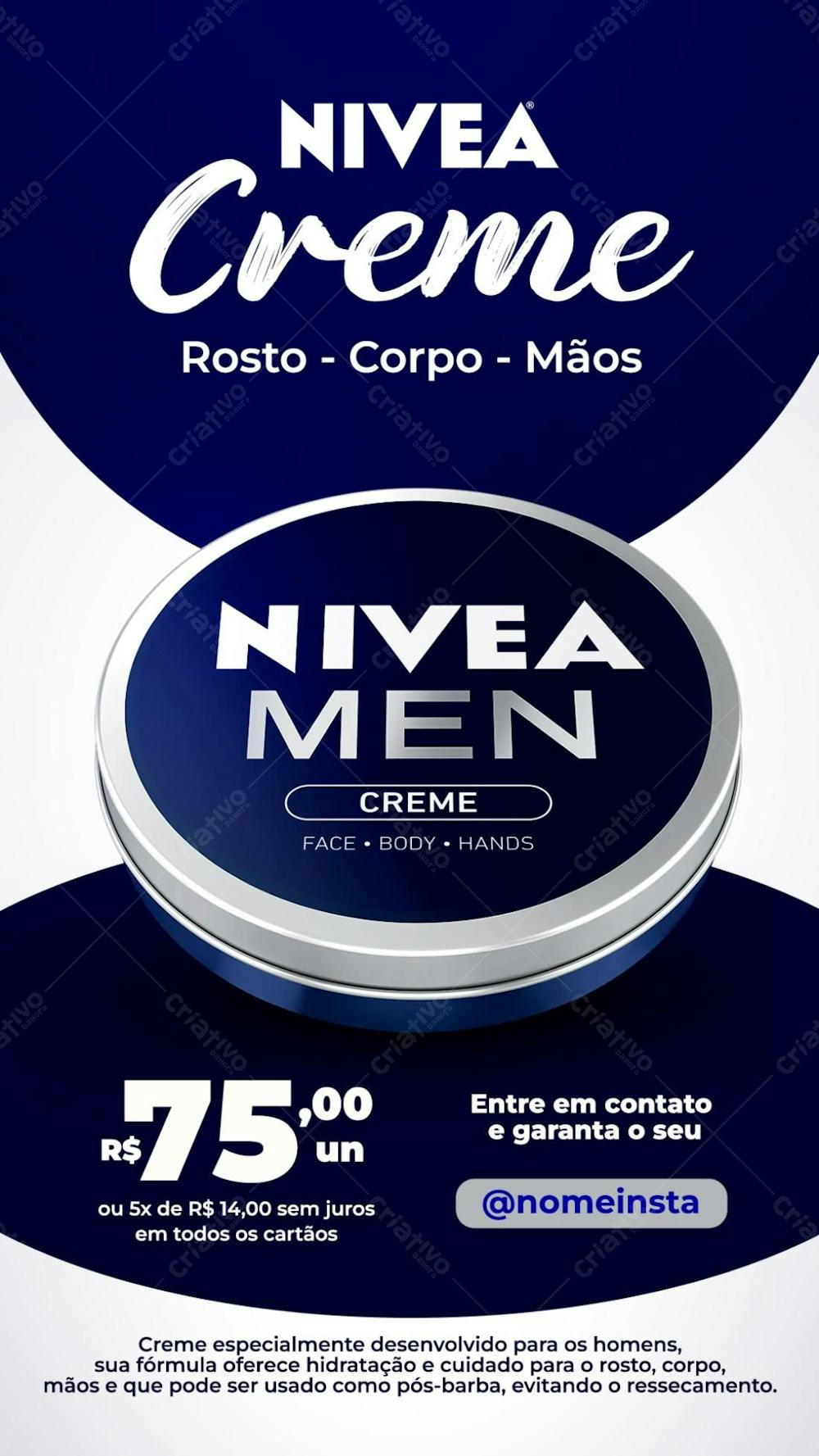 Stories Nivea Men Creme Farmácia Social Media Psd Editável