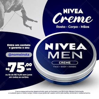 Nivea men creme farmácia social media psd editável