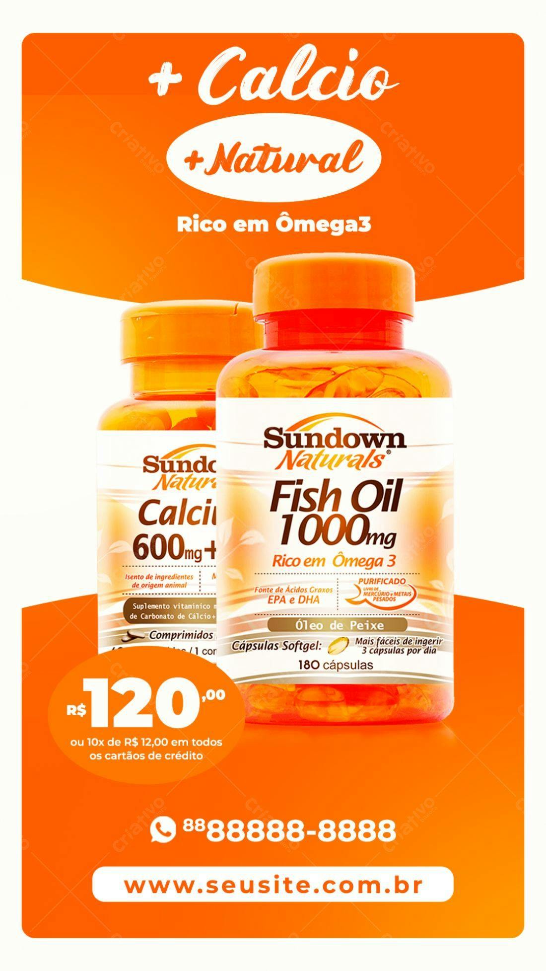 Flyer Suplementos Sundown Naturals PSD Editável
