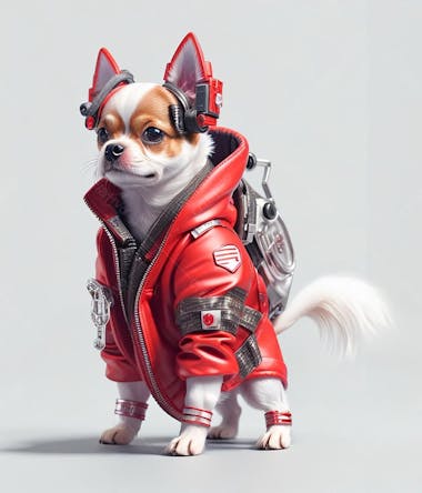 Cachorro futurista 3d, personagem