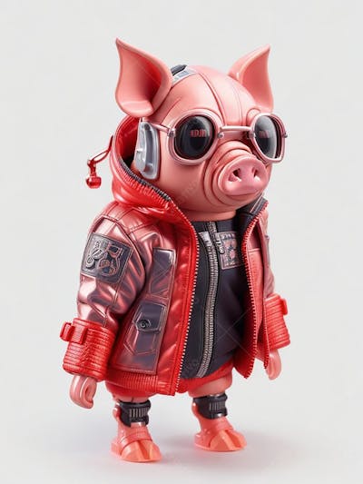 Porco futurista 3D, personagem