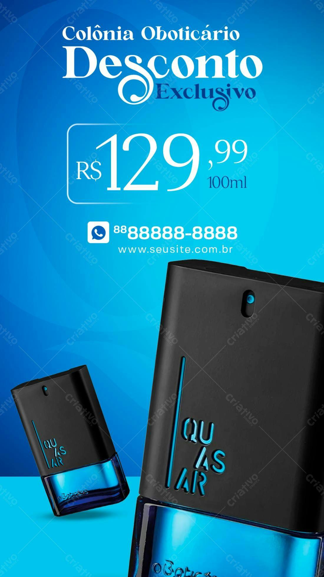 Flyer Promoção Colônia Oboticário PSD Editável