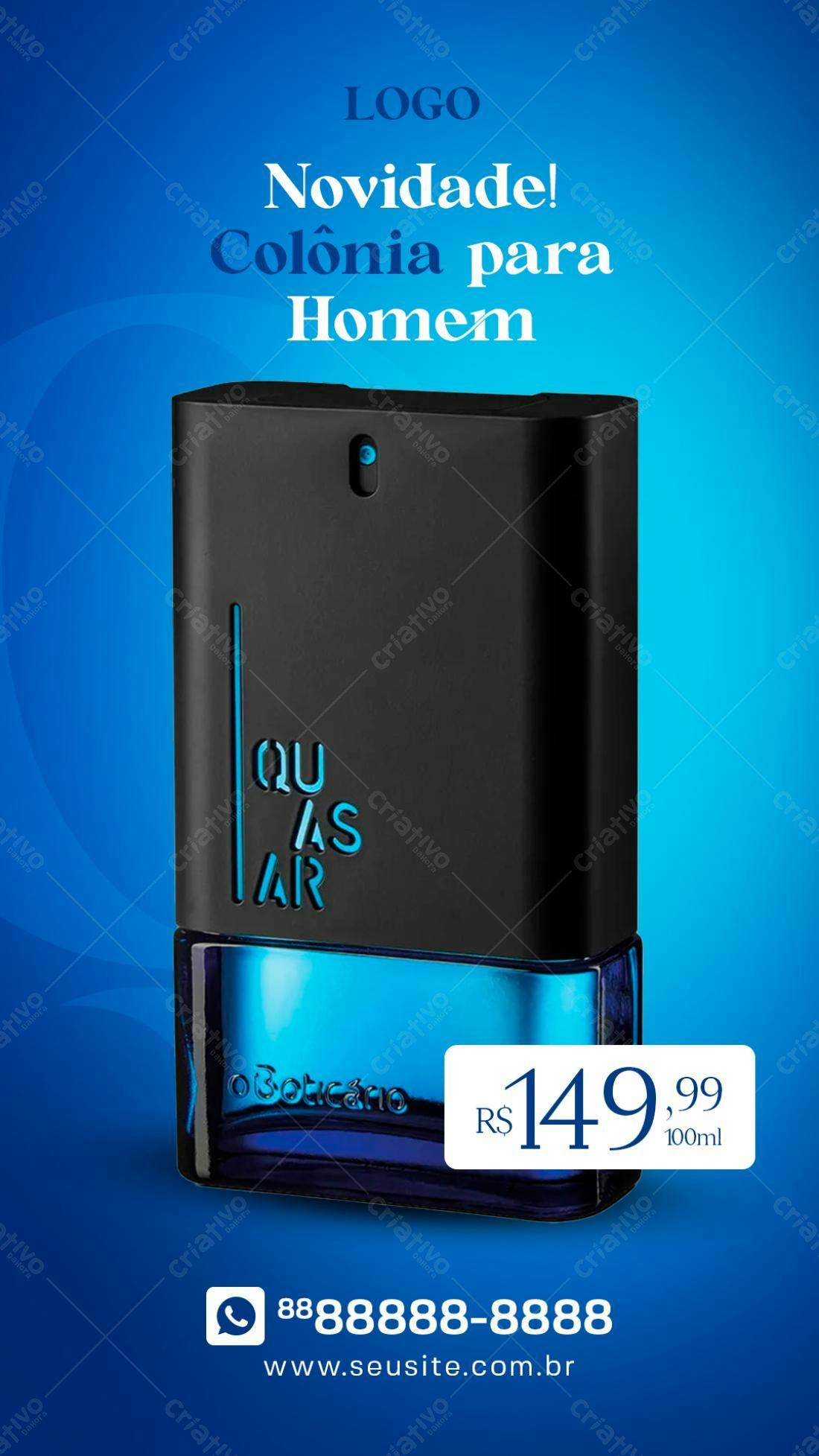 Post para Anúncio de Colônia Masculina PSD Editável