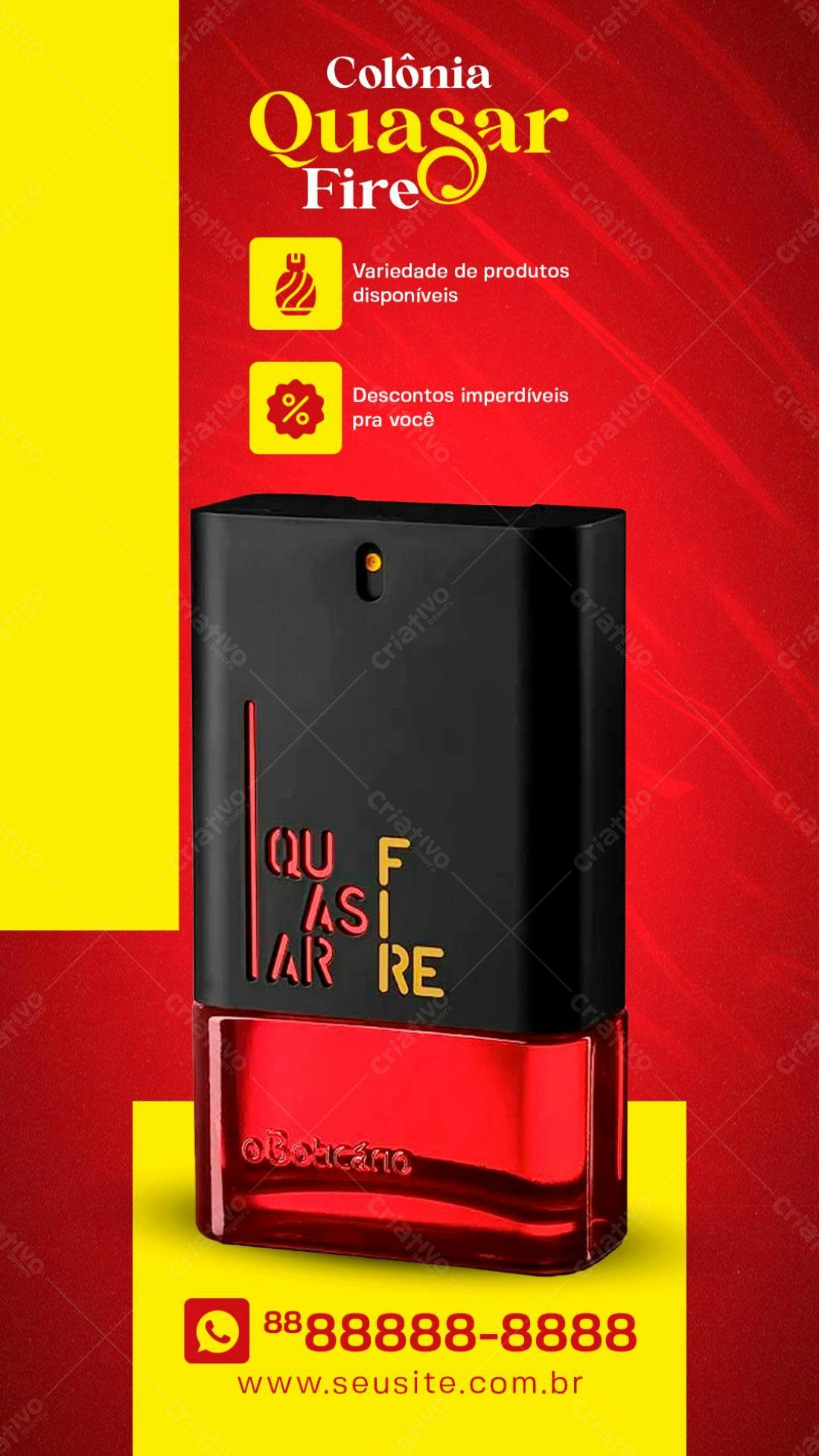 Flyer Propaganda Colônia Quasar Fire PSD Editável