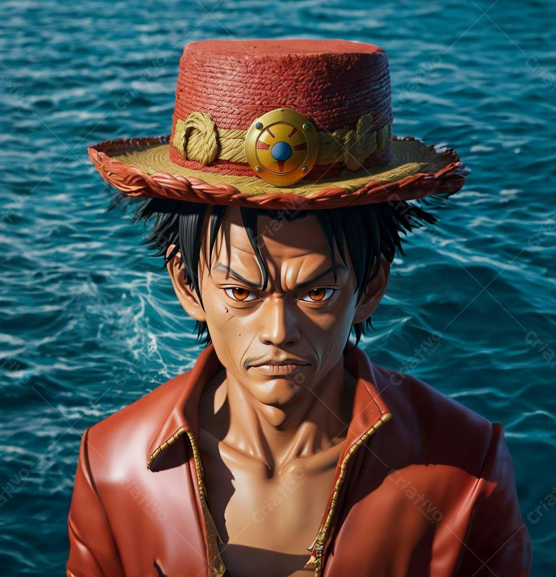 Retrato de Shanks One Piece chapéu de palha