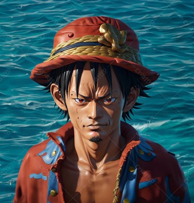 Luffy, One piece, personagem 3D