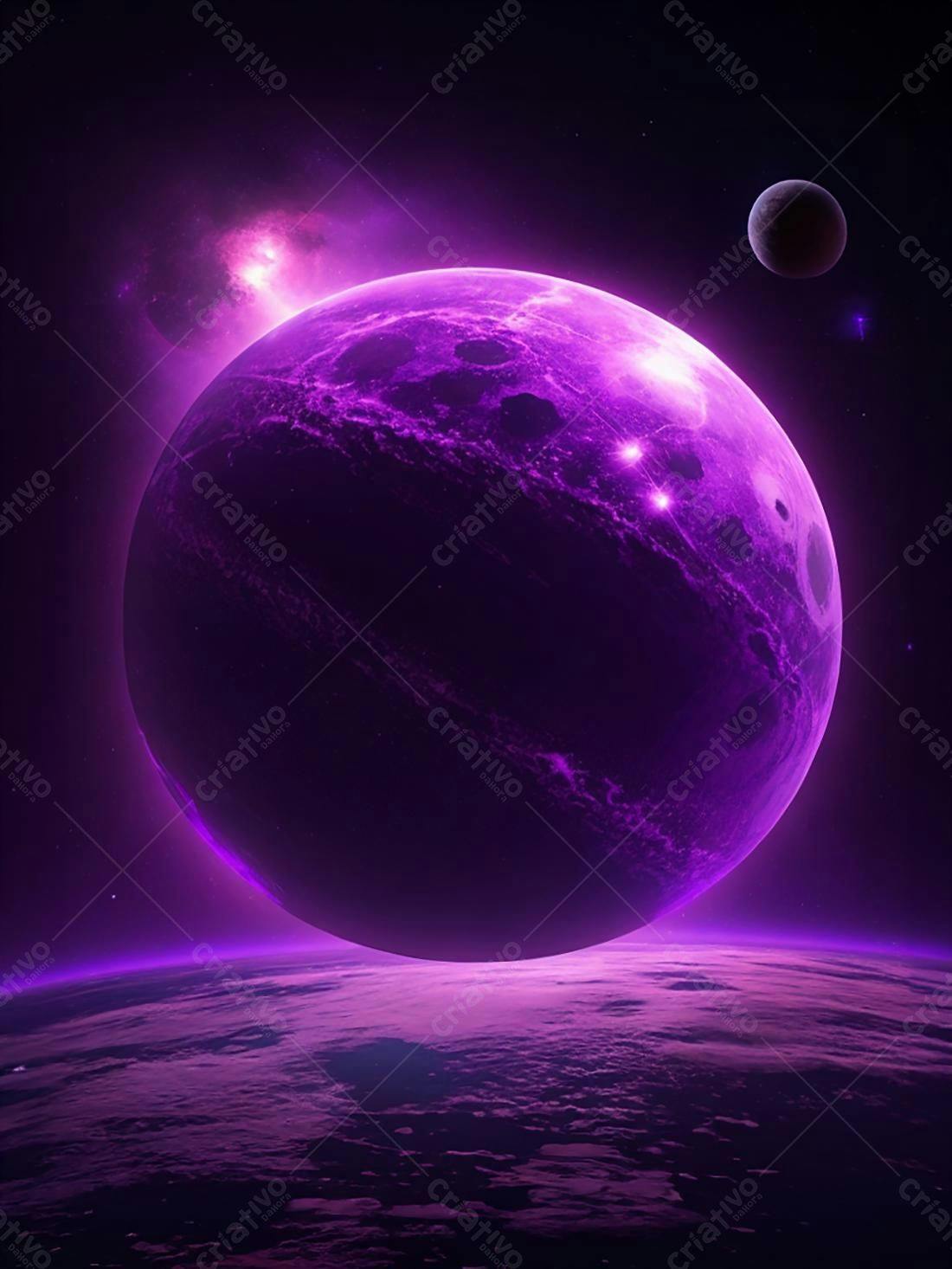 Planeta Violeta em Espaço Profundo