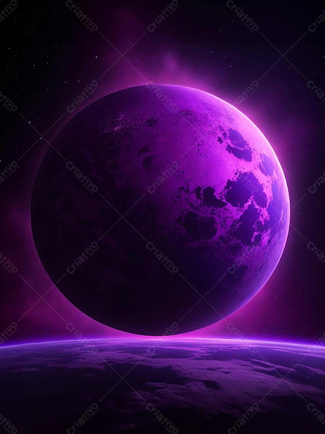 Planeta Roxo em Espaço Profundo