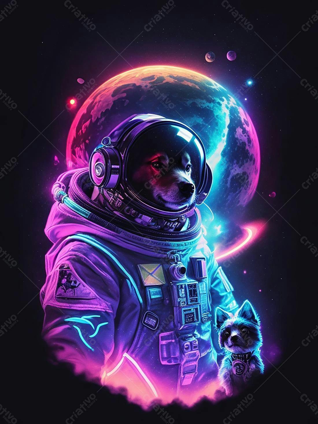 Astronauta Husky e seu amigo espacial