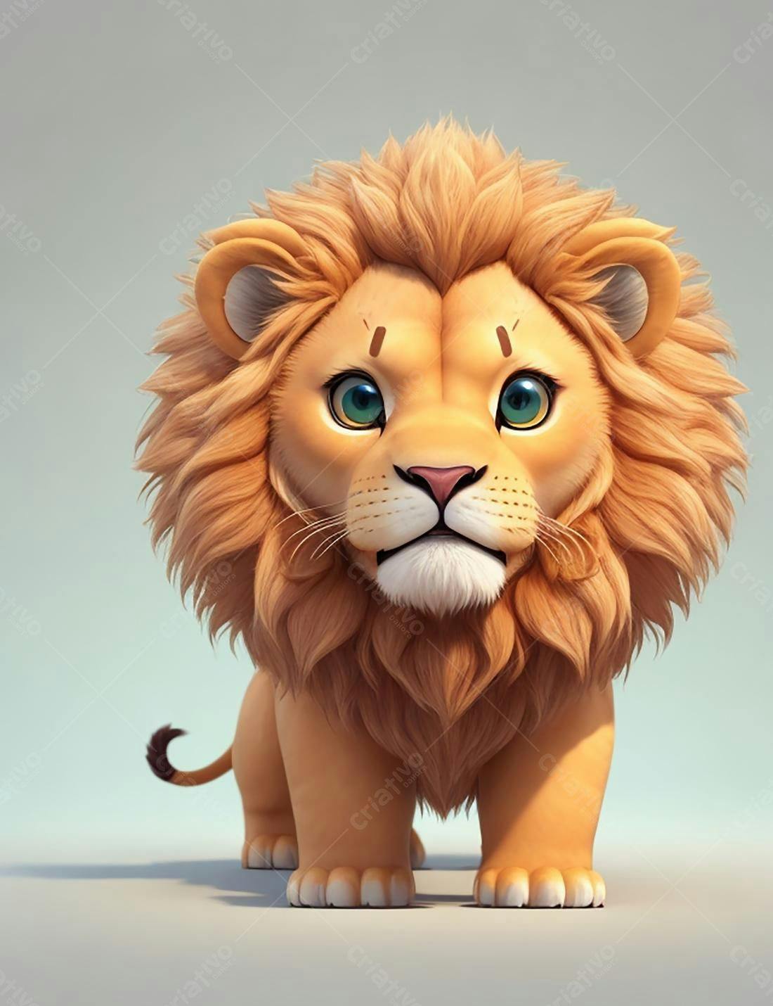 Leãozinho fofo em pose fofa