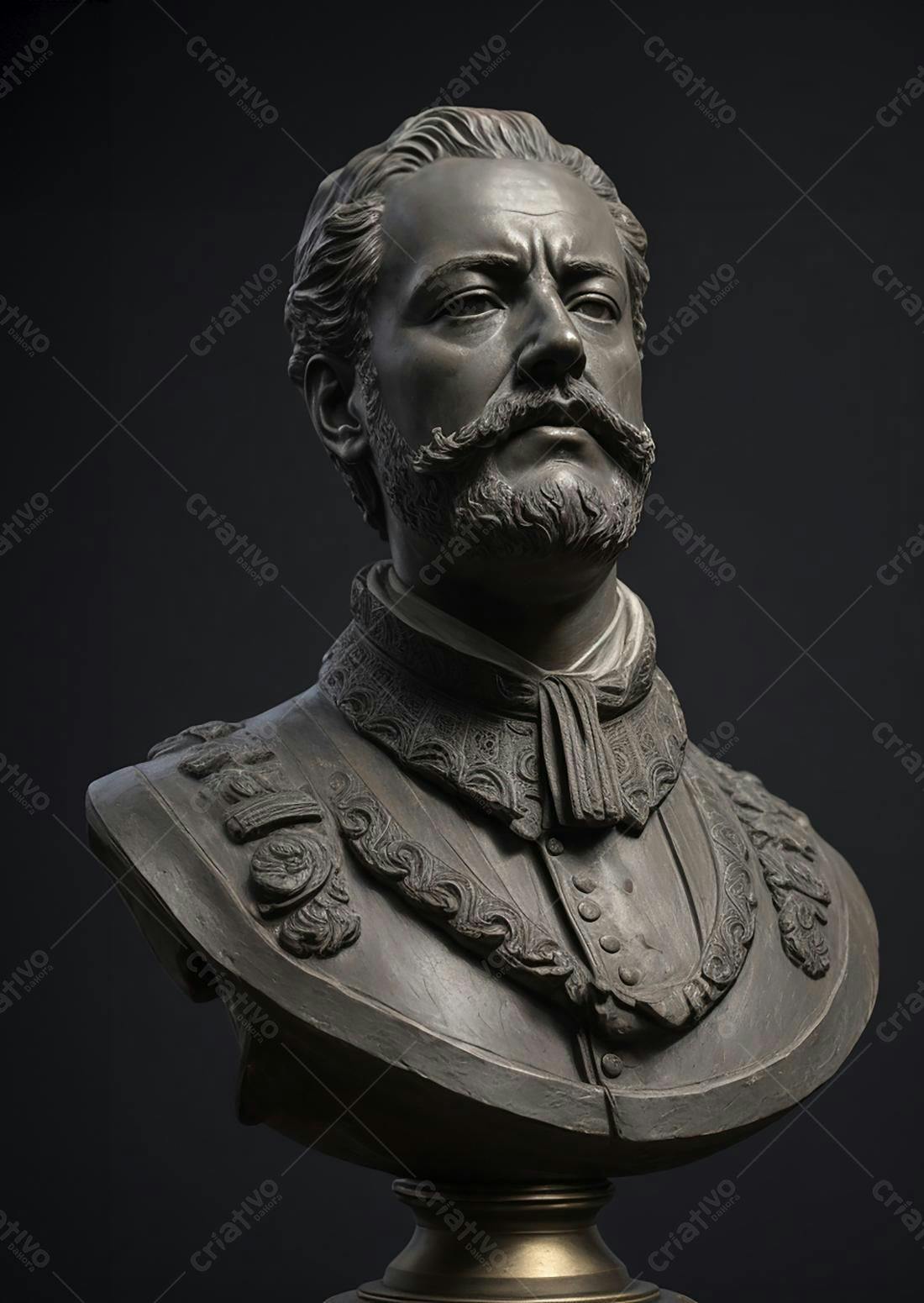 Busto de homem em tons de cinza
