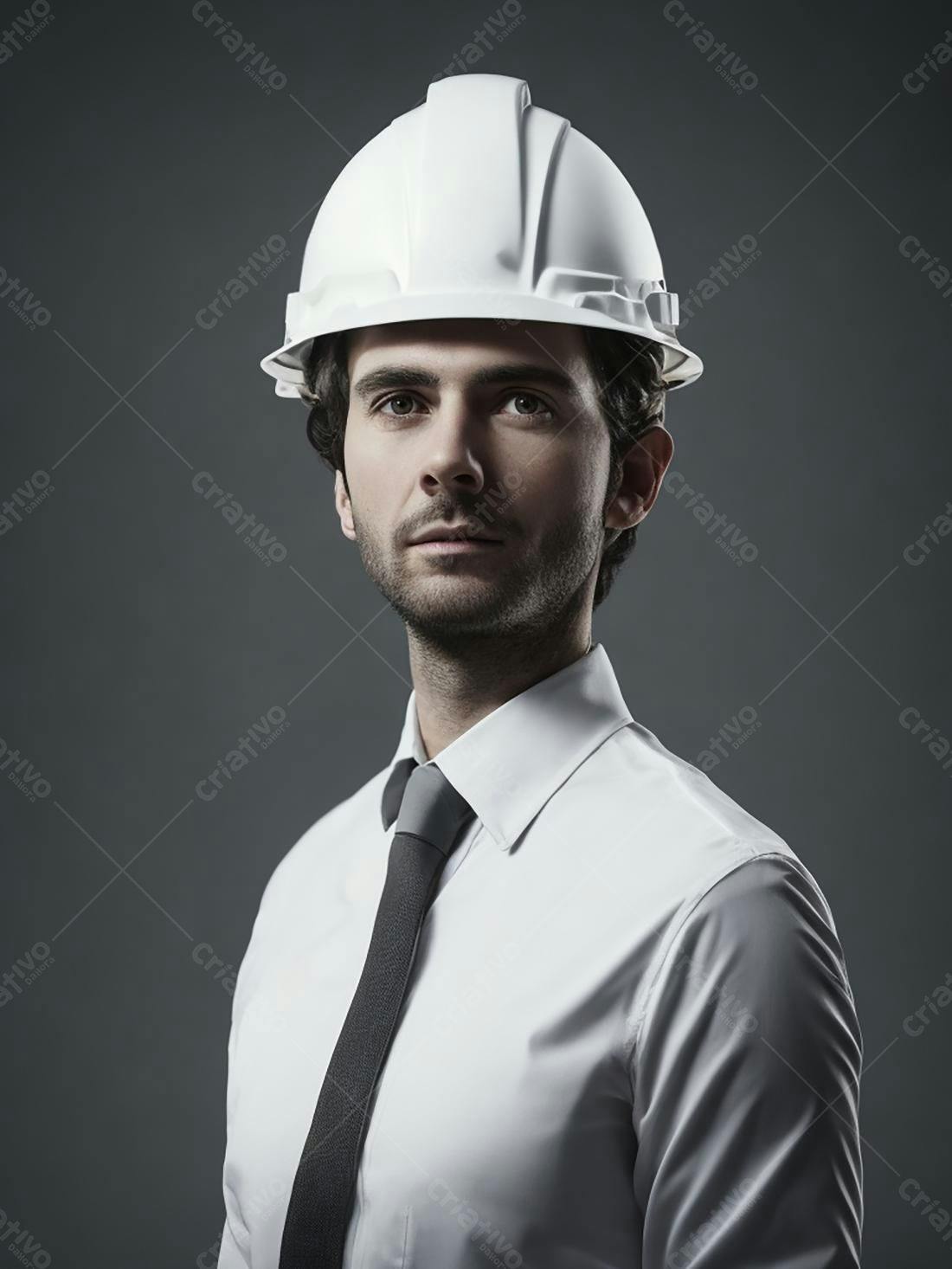 Engenheiro usando capacete branco