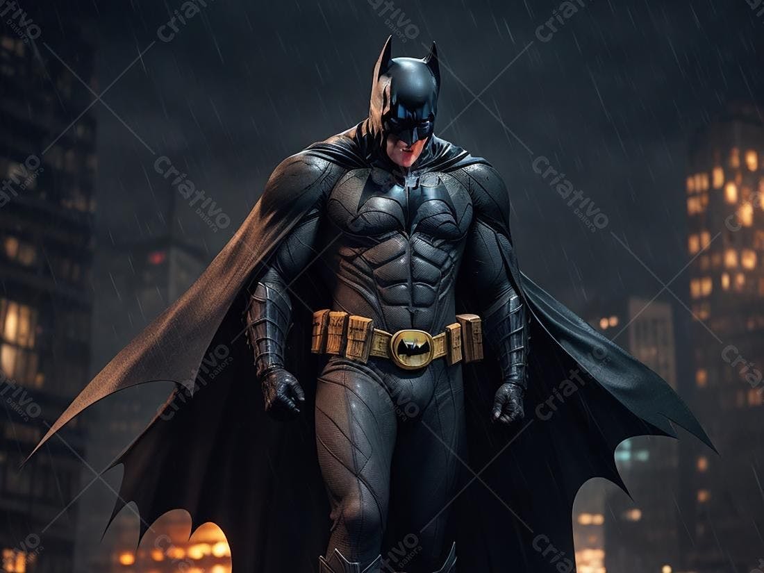 Batman sob chuva em Gotham