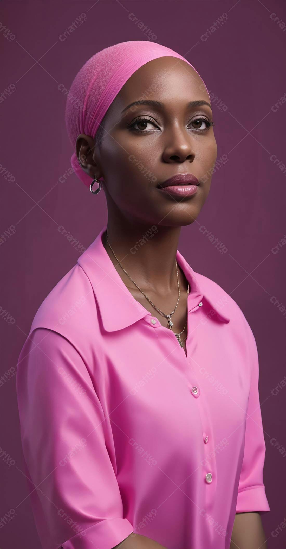Mulher negra usando rosa