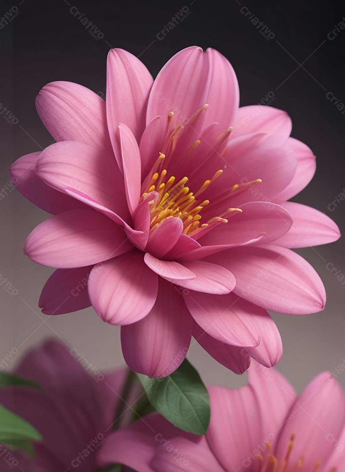 Flor rosa em close detalhe delicado