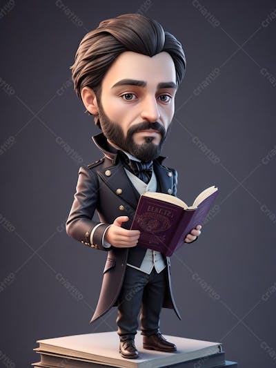 Um Estudante dos tempos antigos, com um traje fino, majestoso
