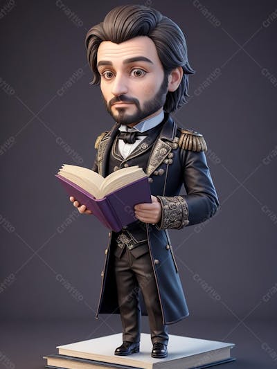 Um Estudante dos tempos antigos, com um traje fino, majestoso