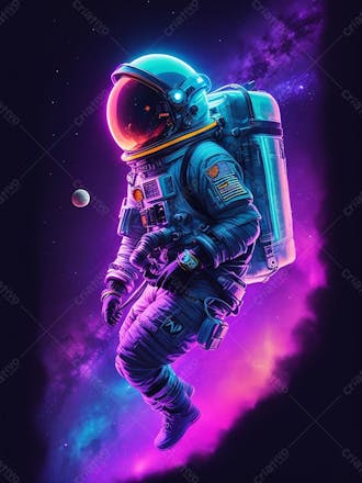 Astronauta, futurista, no espaço