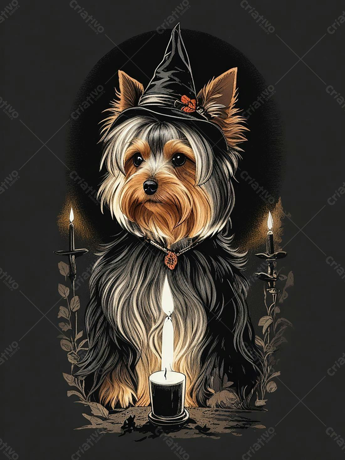 Yorkshire vestido de bruxa com vela