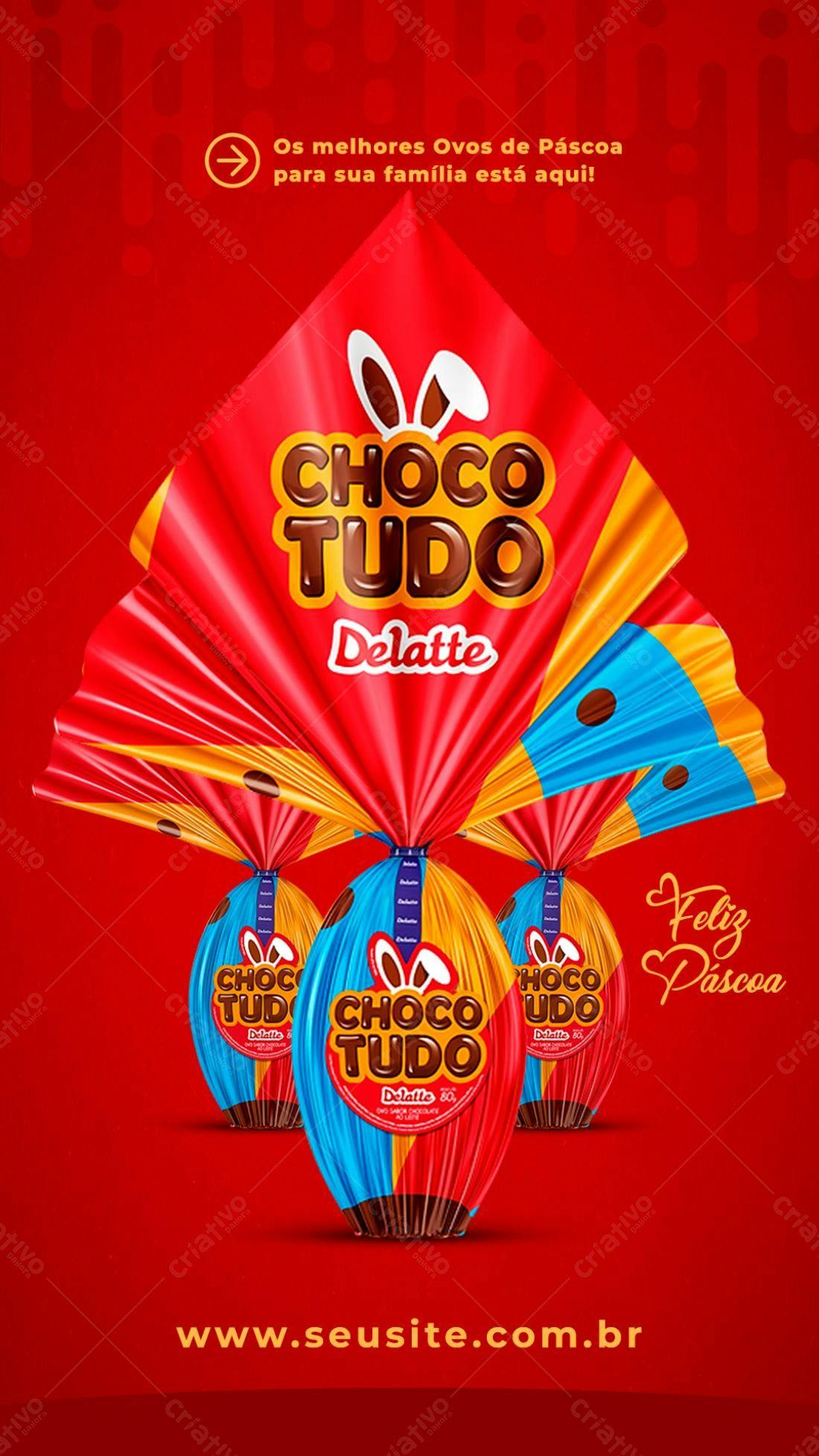 Embalagem Ovo de Páscoa PSD Editável