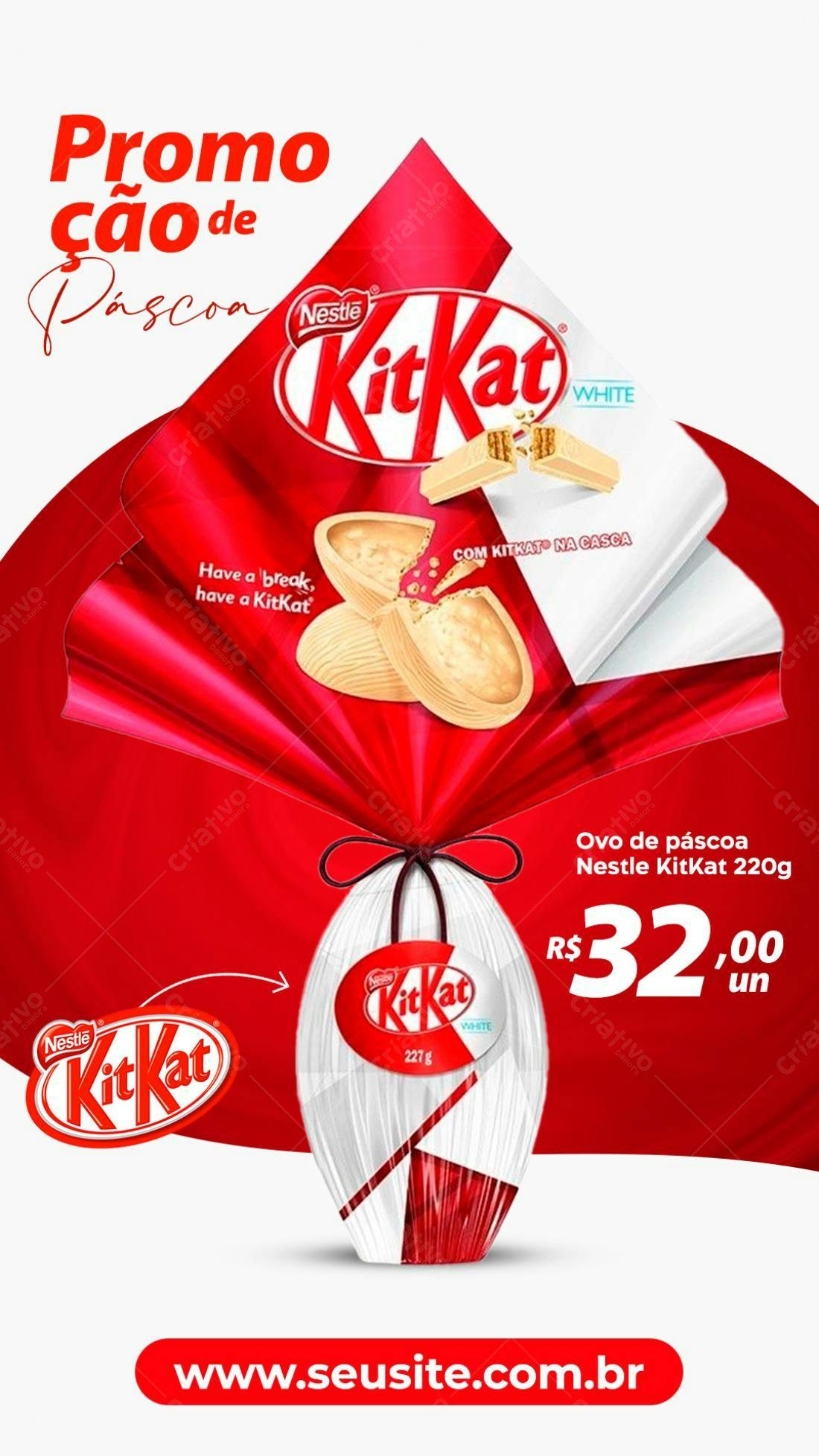 Flyer Promoção Ovo de Páscoa KitKat PSD Editável