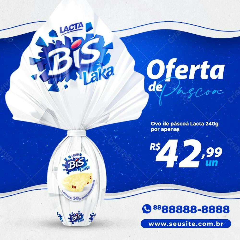 Ofertas De Páscoa Ovos De Páscoa Lacta Social Media Psd Editável