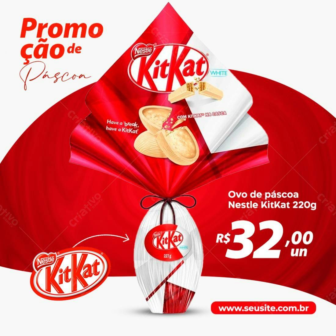 PSD Ovo de Páscoa KitKat PSD Editável