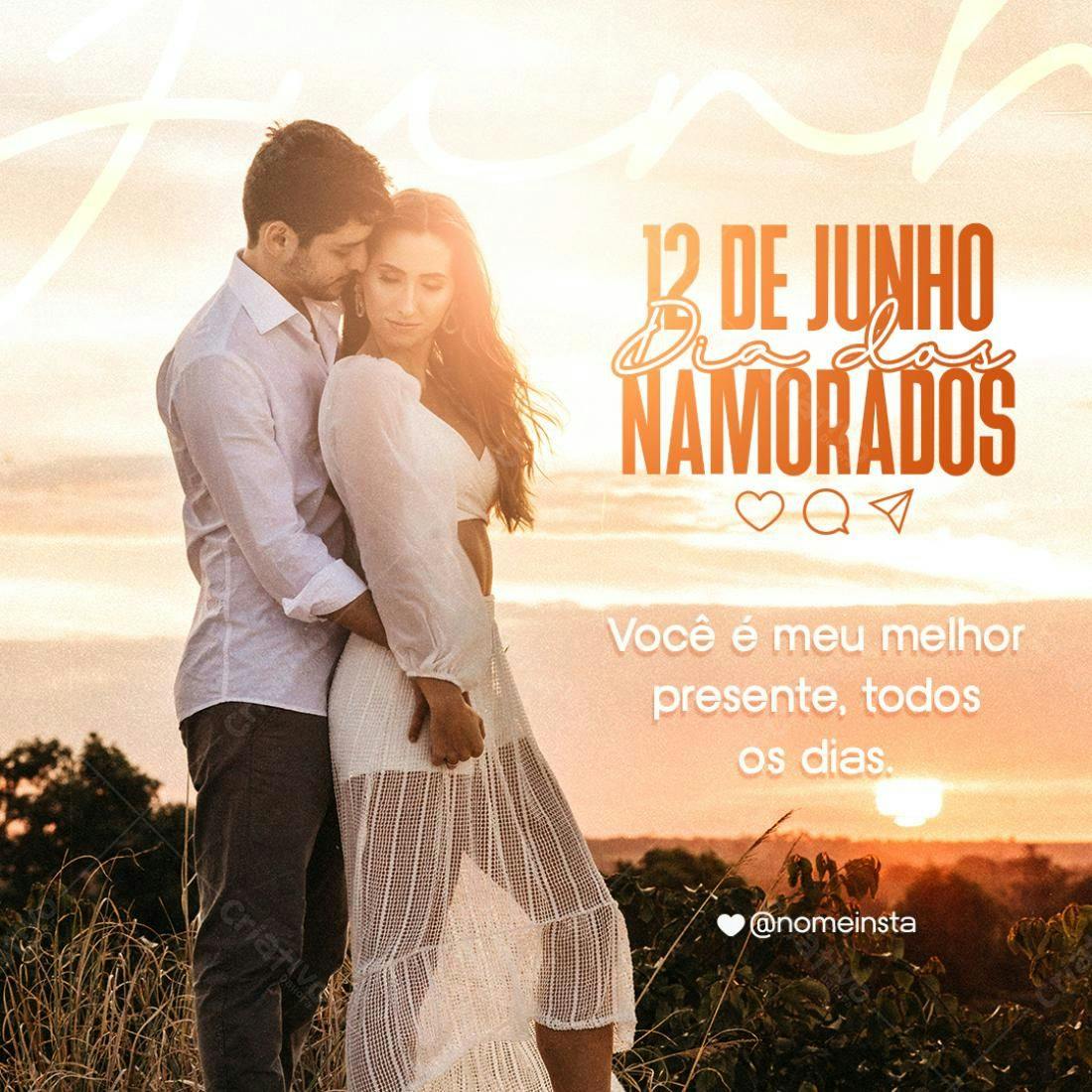 Post Instagram Dia dos Namorados PSD Editável