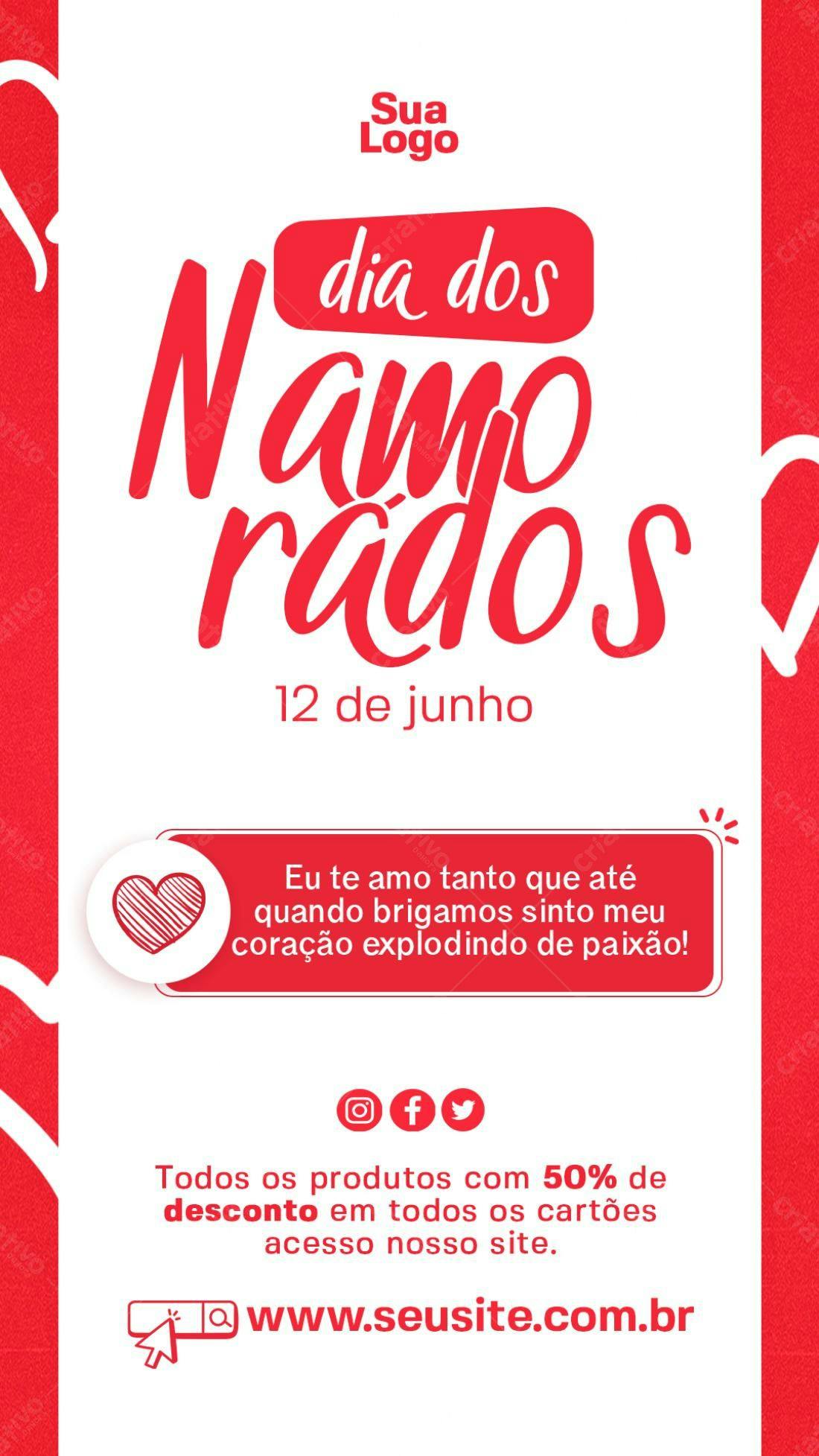 Flyer Dia dos Namorados PSD Editável