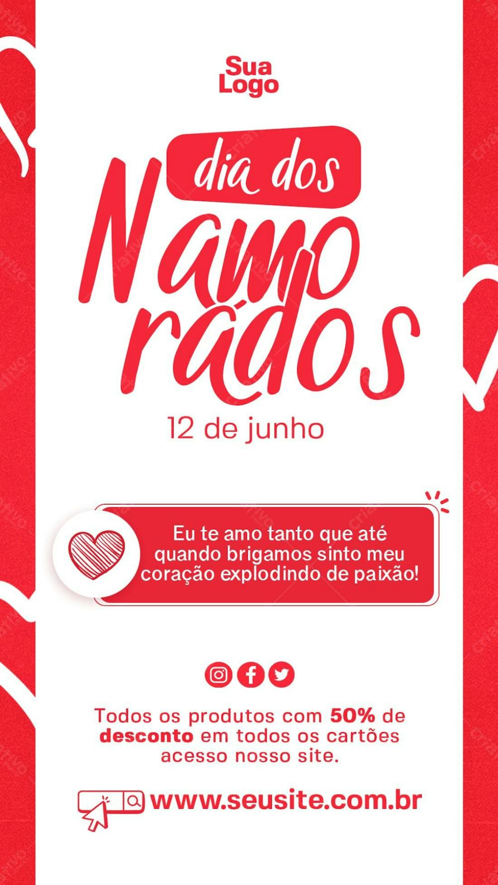 Story Eu Te Amo Tanto Frase Dia Dos Namorados Social Media Psd Editável