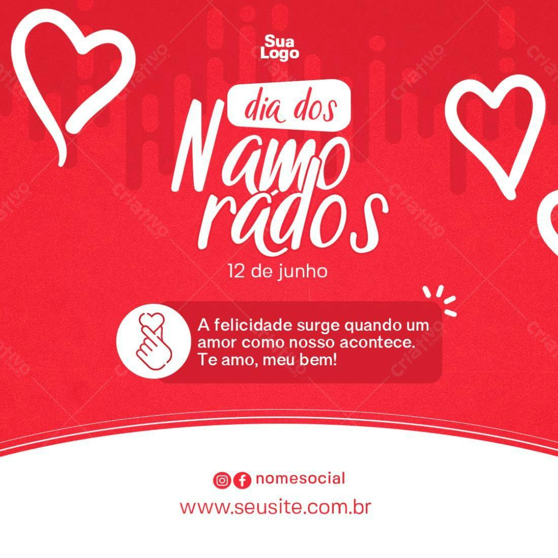 Post para Dia dos Namorados PSD Editável