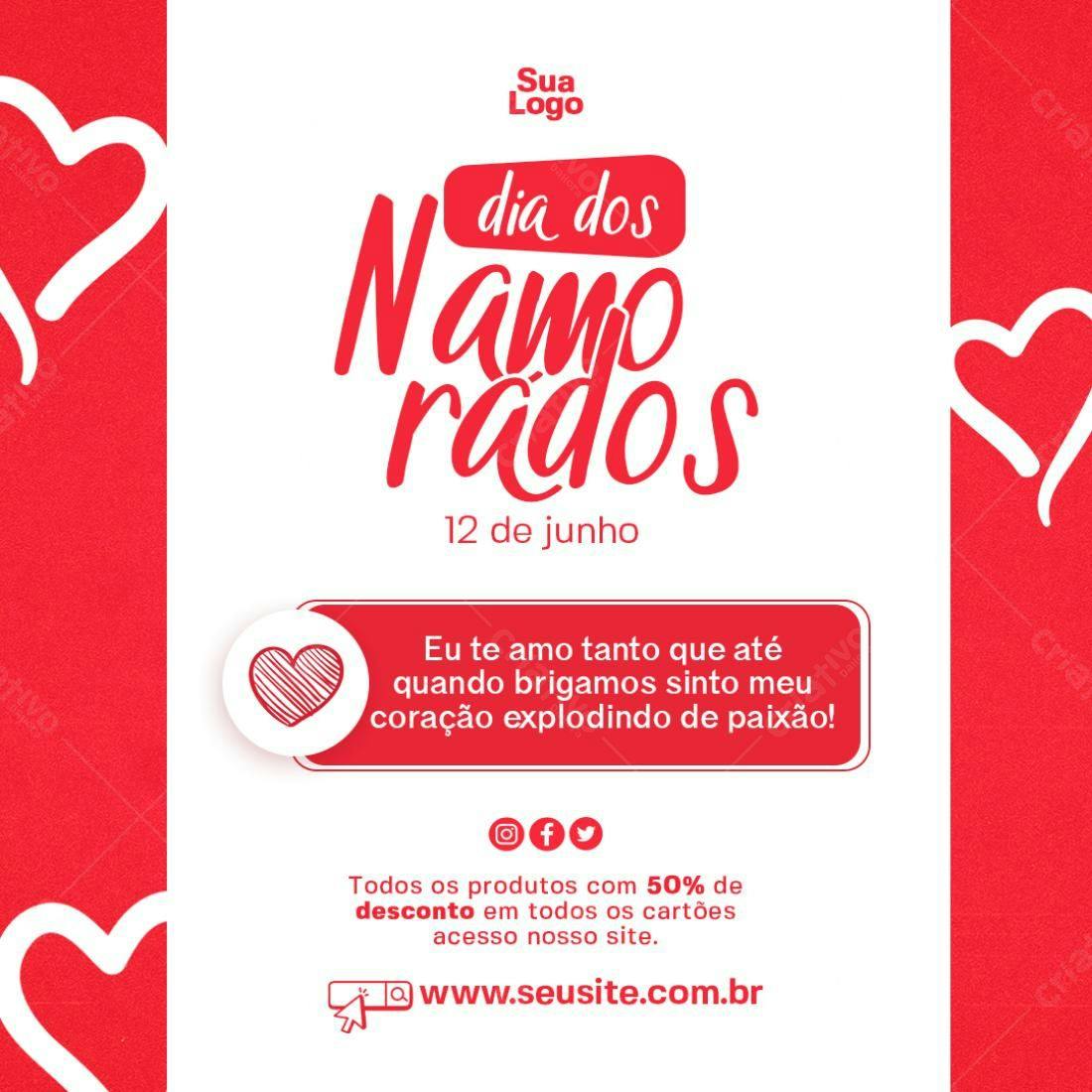 Postagem Dia dos Namorados PSD Editável