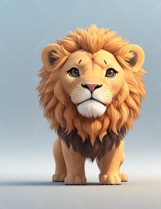 Ilustração de leão filhote triste