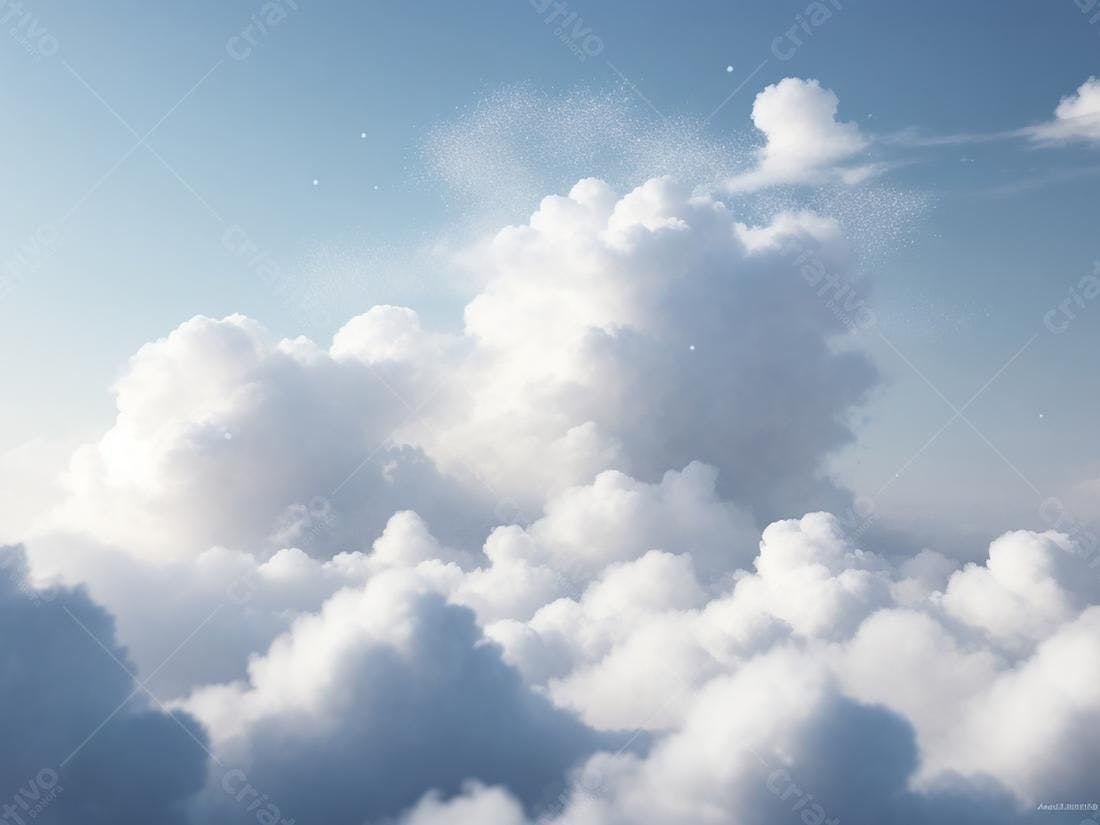 Nuvens brancas e céu azul claro