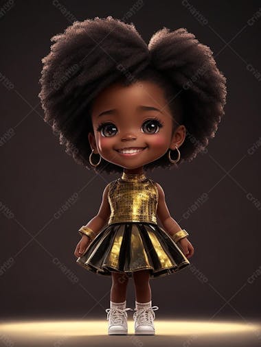 Uma menina negra, criança feliz, dia das crianças