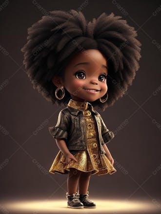 Uma menina negra, criança feliz, dia das crianças