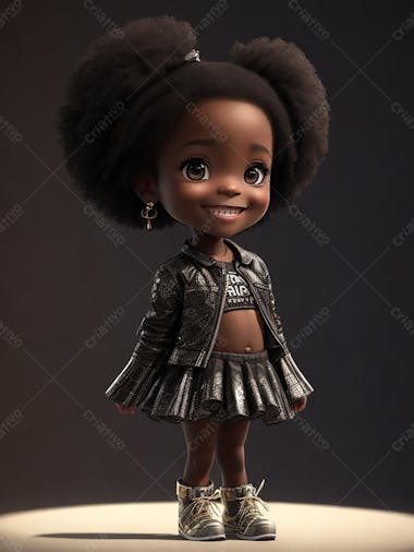 Uma menina negra, criança feliz, dia das crianças