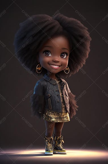 Uma menina negra, criança feliz, dia das crianças