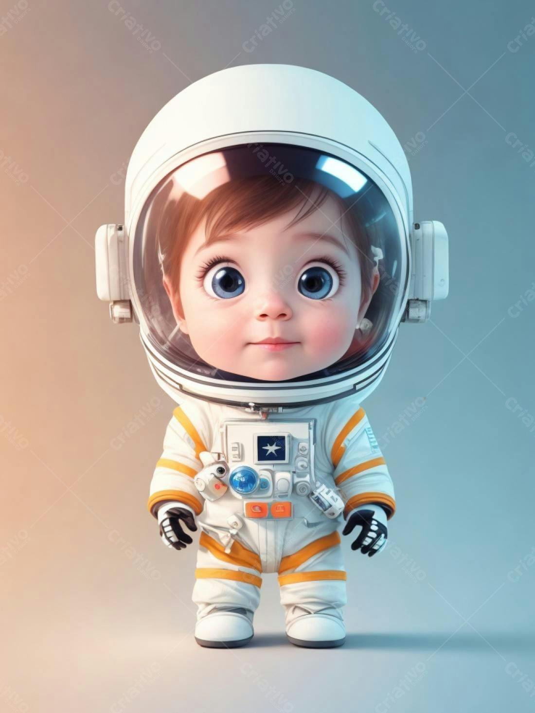 Bebê Astronauta com Traje Espacial