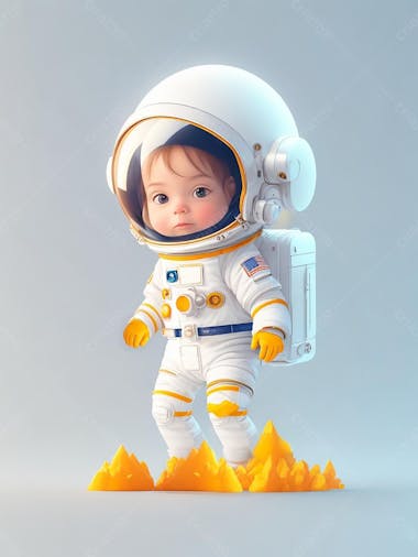 Uma menina astronauta, criança feliz, dia das crianças