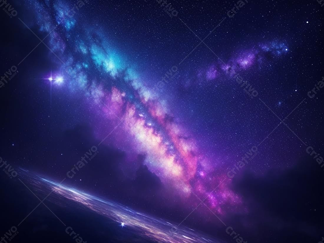 Via Láctea sobre a Terra noite