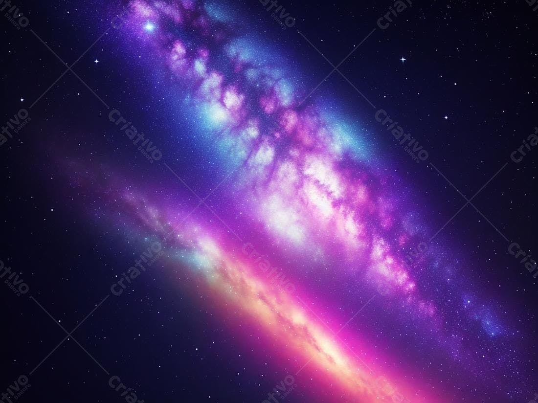 Nebulosa cósmica roxa e azul