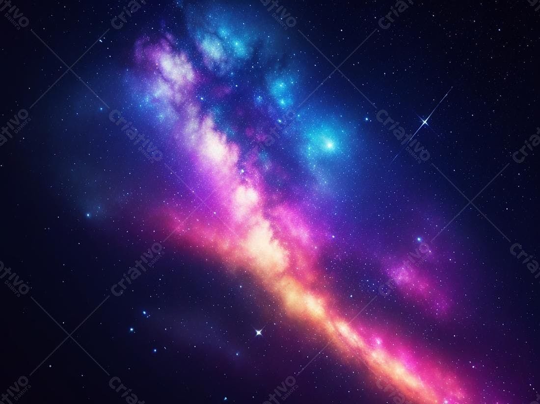 Nebulosa colorida no espaço noturno