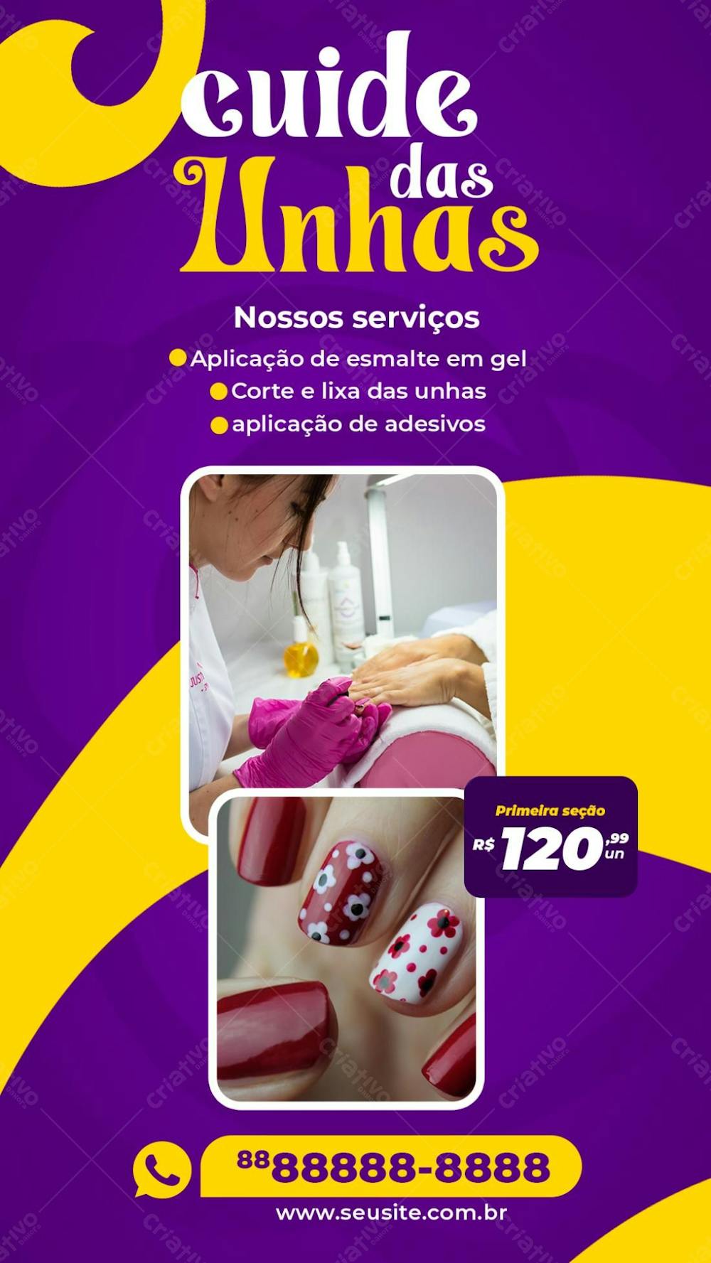 Stories Cuide Das Unhas Manicure Social Media Psd Editável