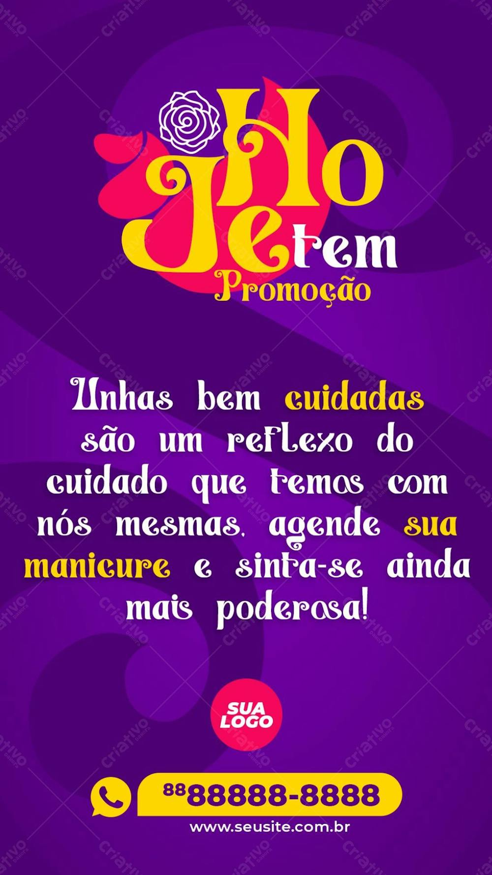 Stories Frase Agende Um Serviço De Manicure Social Media Psd Editável