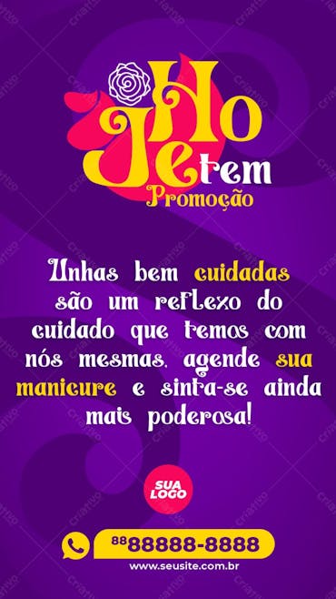 Stories Frase Agende Um Serviço De Manicure Social Media Psd Editável