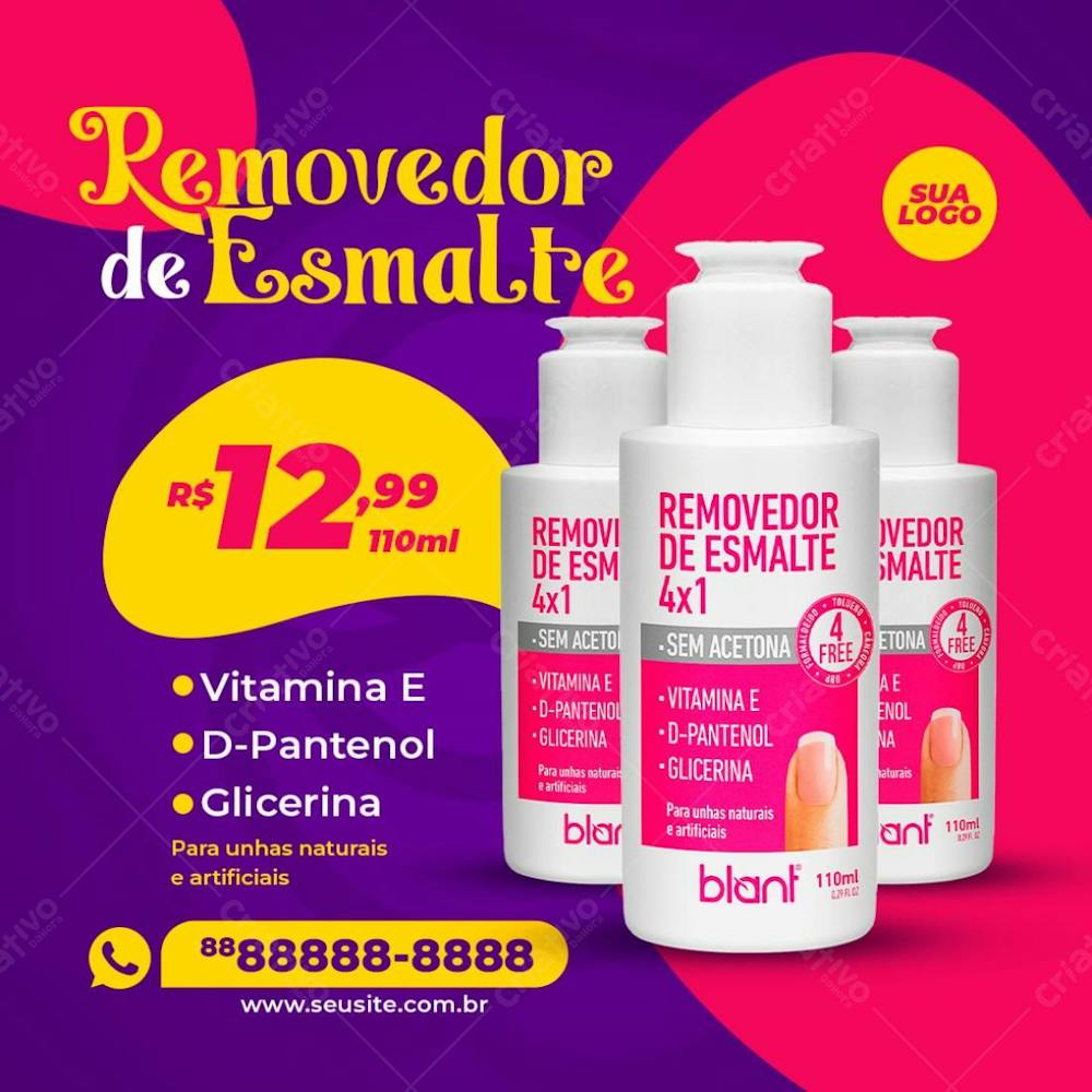 Promoção Removedor De Esmalte  Manicure Social Media Psd Editável