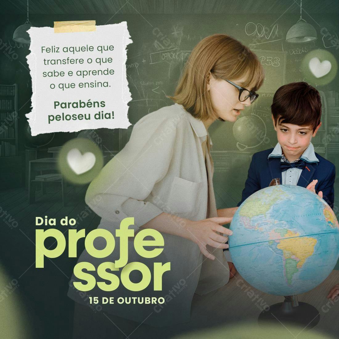 Post para o Dia do Professor PSD Editável